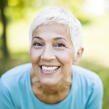 woman showing off her pearly whites 