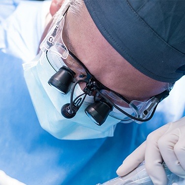 dentist doing oral surgery