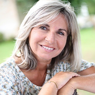 woman showing off smile