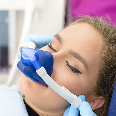 woman with sedation mask on