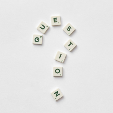 Question spelled using Scrabble tiles